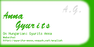 anna gyurits business card